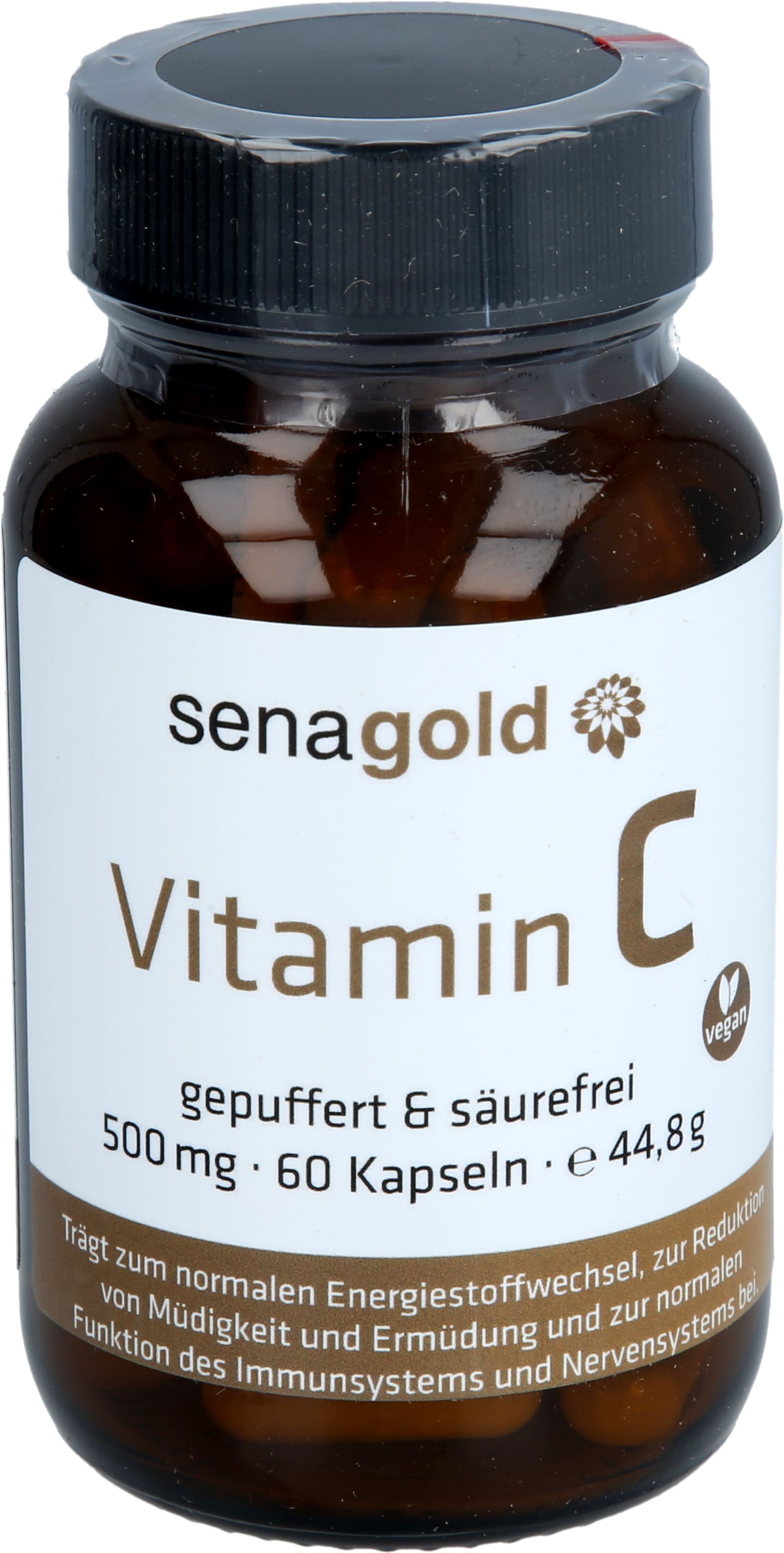 Senagold Vitamin C 500 mg Kapseln - gepuffert & Säurefrei Senagold Vitamin C 500 mg Kapseln - gepuffert & Säurefrei